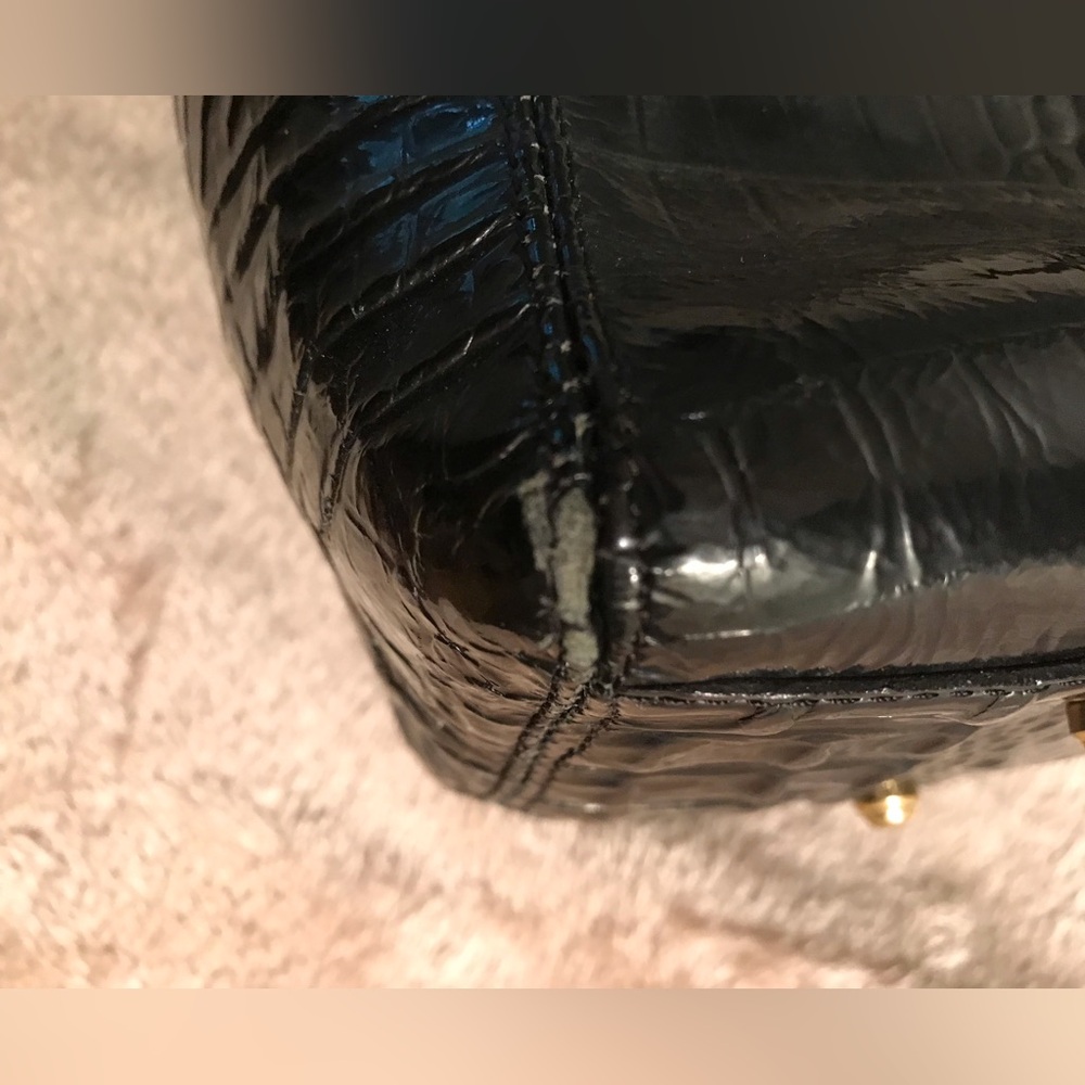 Brahmin Black Croc-Embossed Tote Bag - Picture 12 of 15